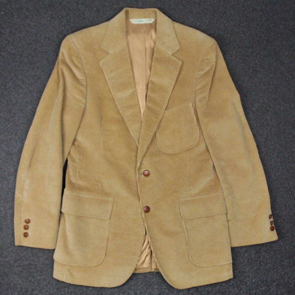 Vintage IZOD Lacoste Corduroy Blazer Tan 2 Button Croc Button‎ See Meas.